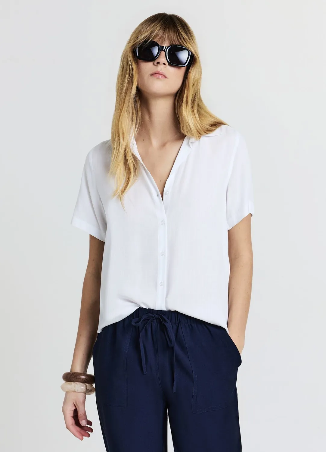 Calliope chemise femme manches courtes unie