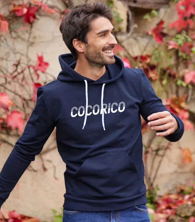 Cocorico Performance sweat à capuche homme marine coton