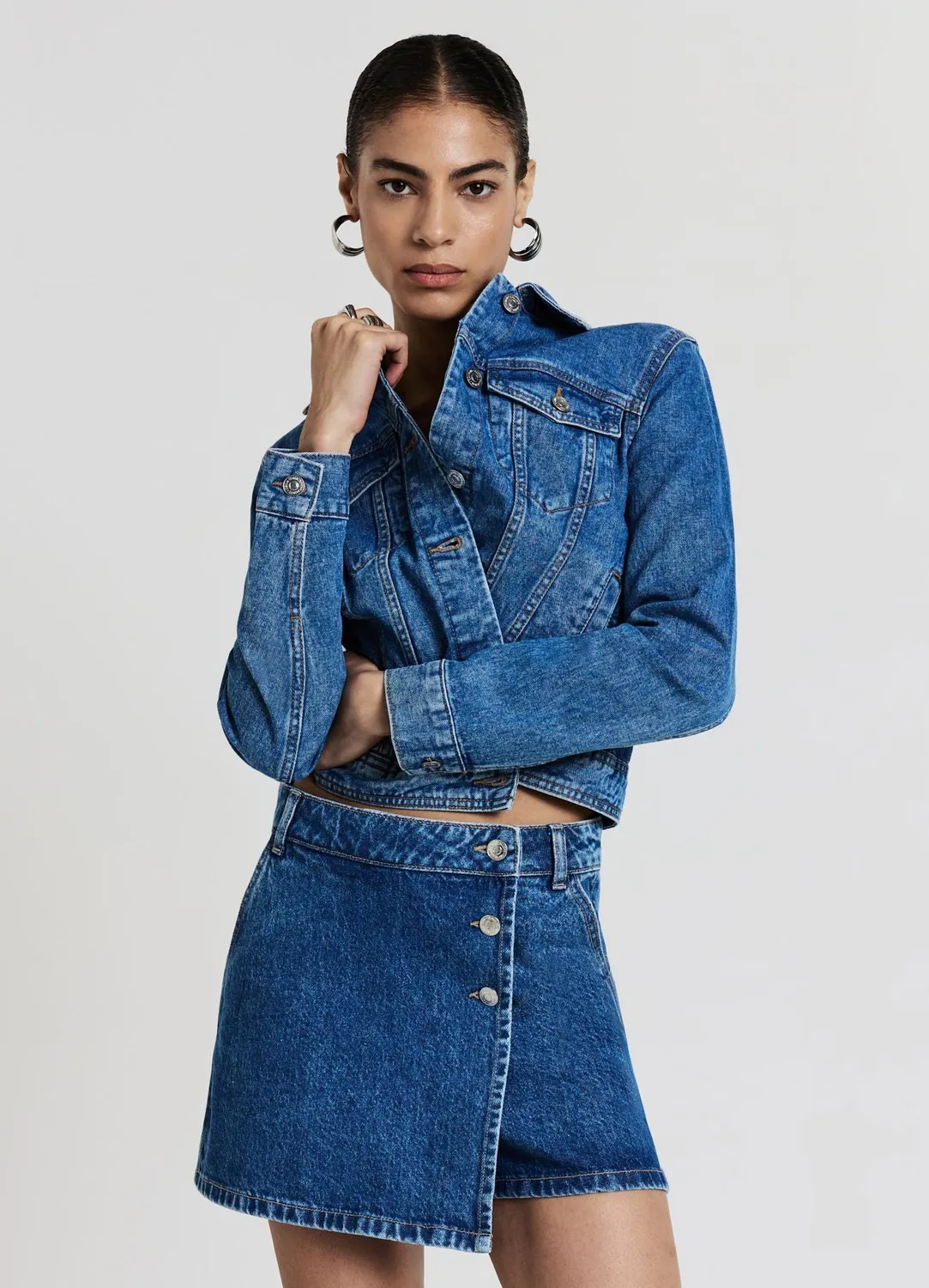Calliope jupe-short denim femme boutons coton taille 42