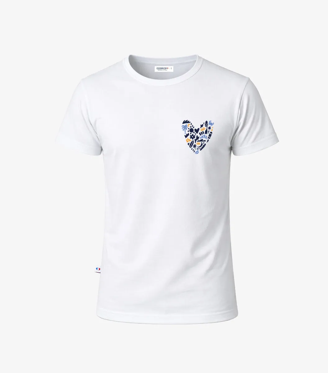 Cocorico Rêveur t-shirt pyjama homme blanc coton stretch