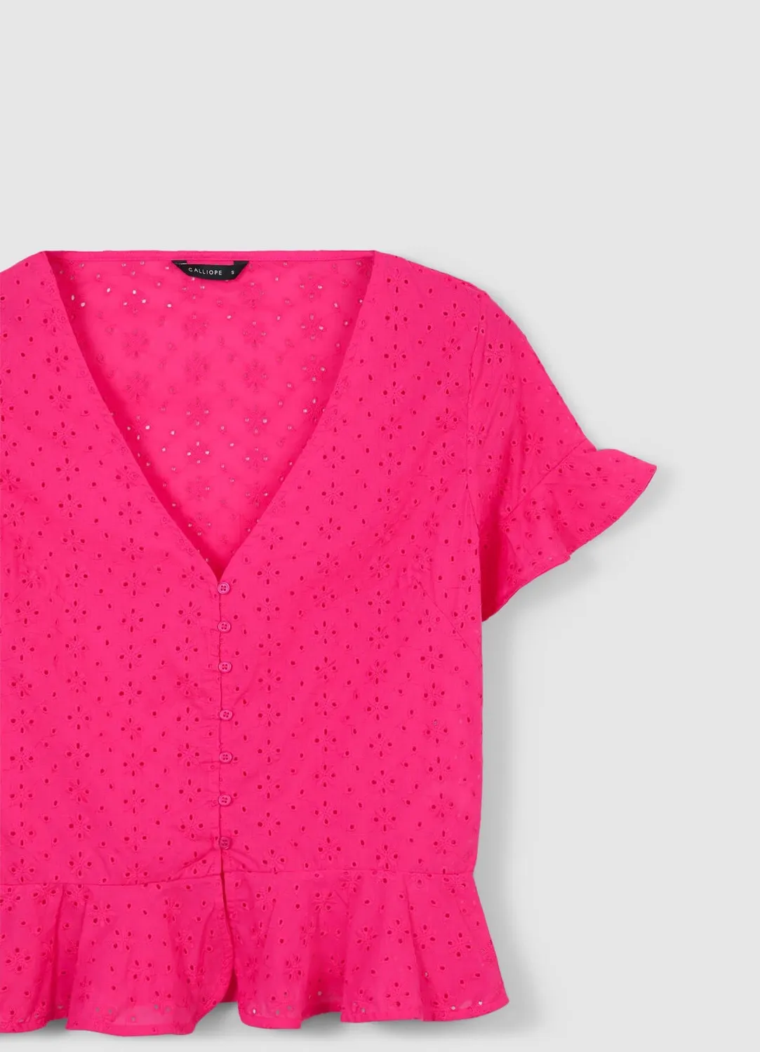 Calliope Chemise sangallo femme volants manches courtes