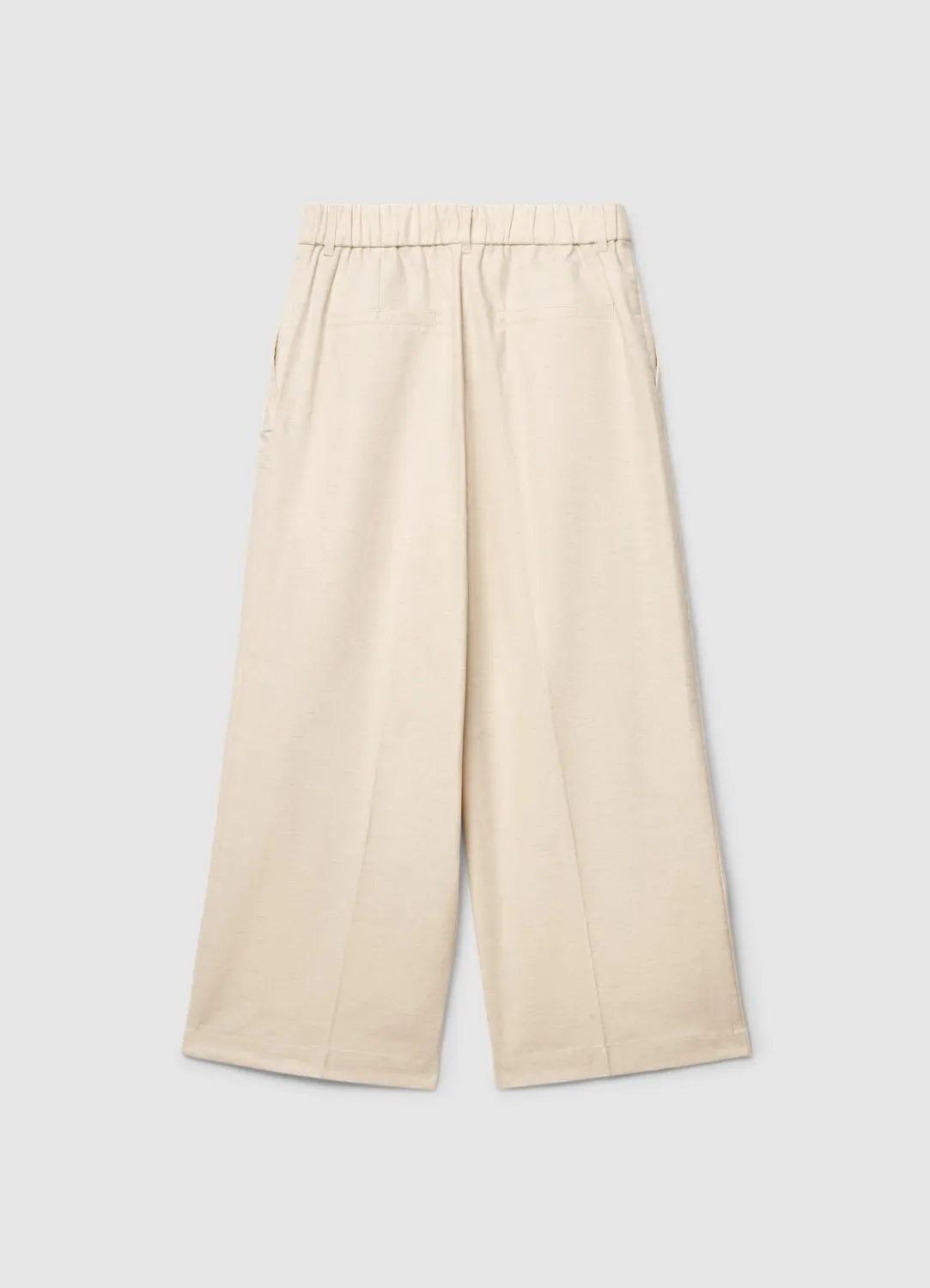 Calliope pantalon culotte à pinces femme uni taille haute