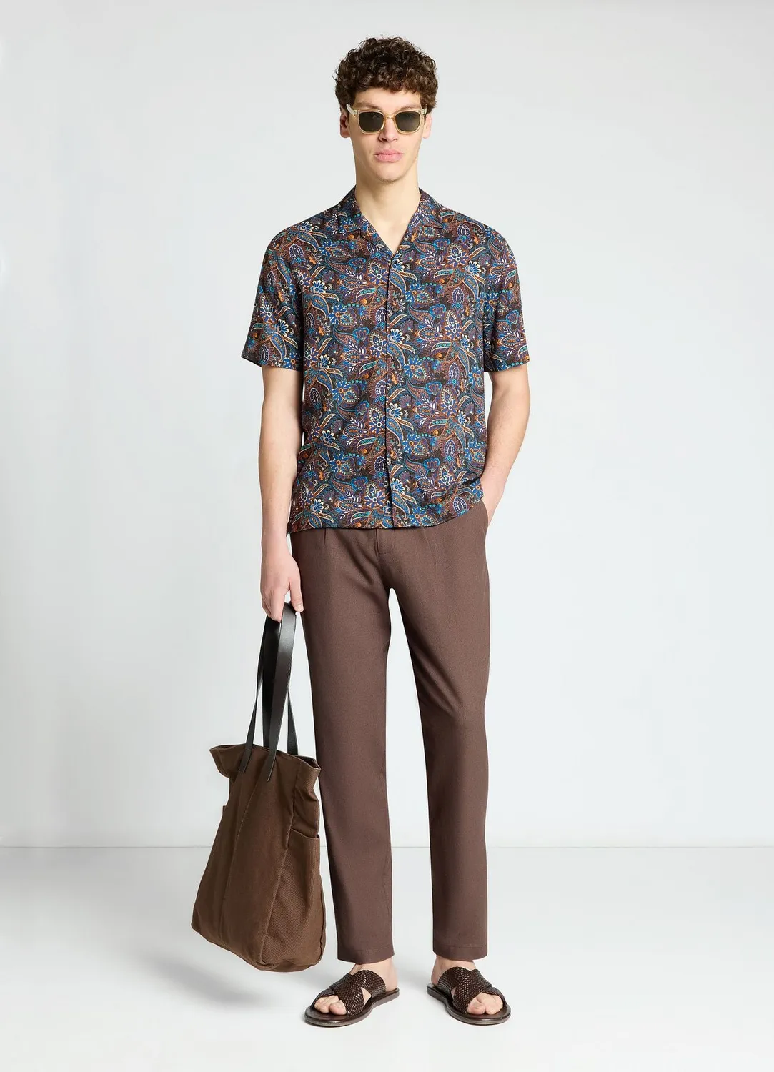Calliope chemise bowling homme manches courtes paisley
