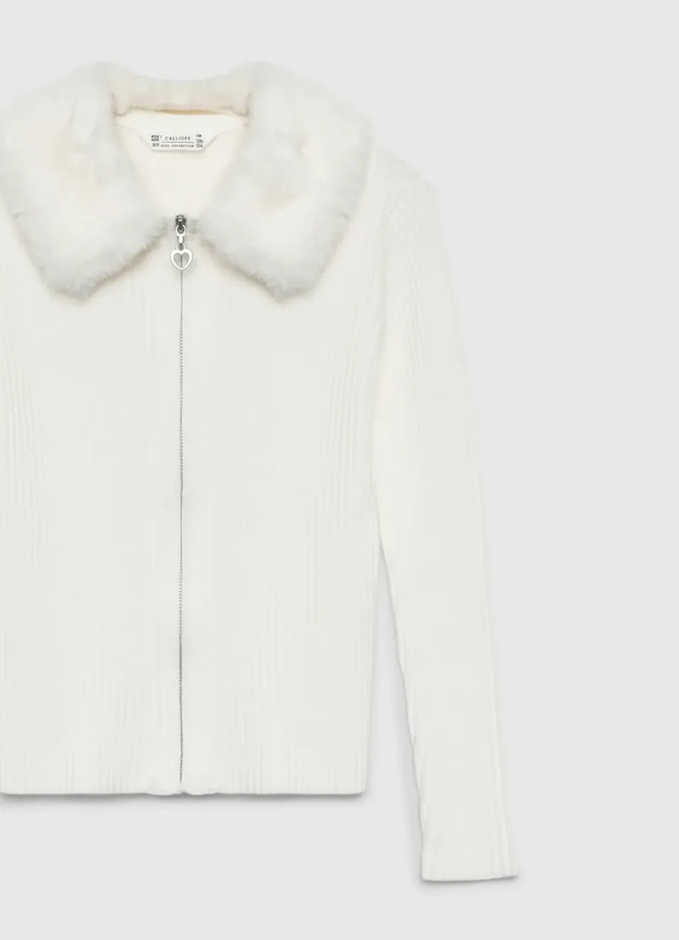 Calliope pull zip fille col fourrure amovible