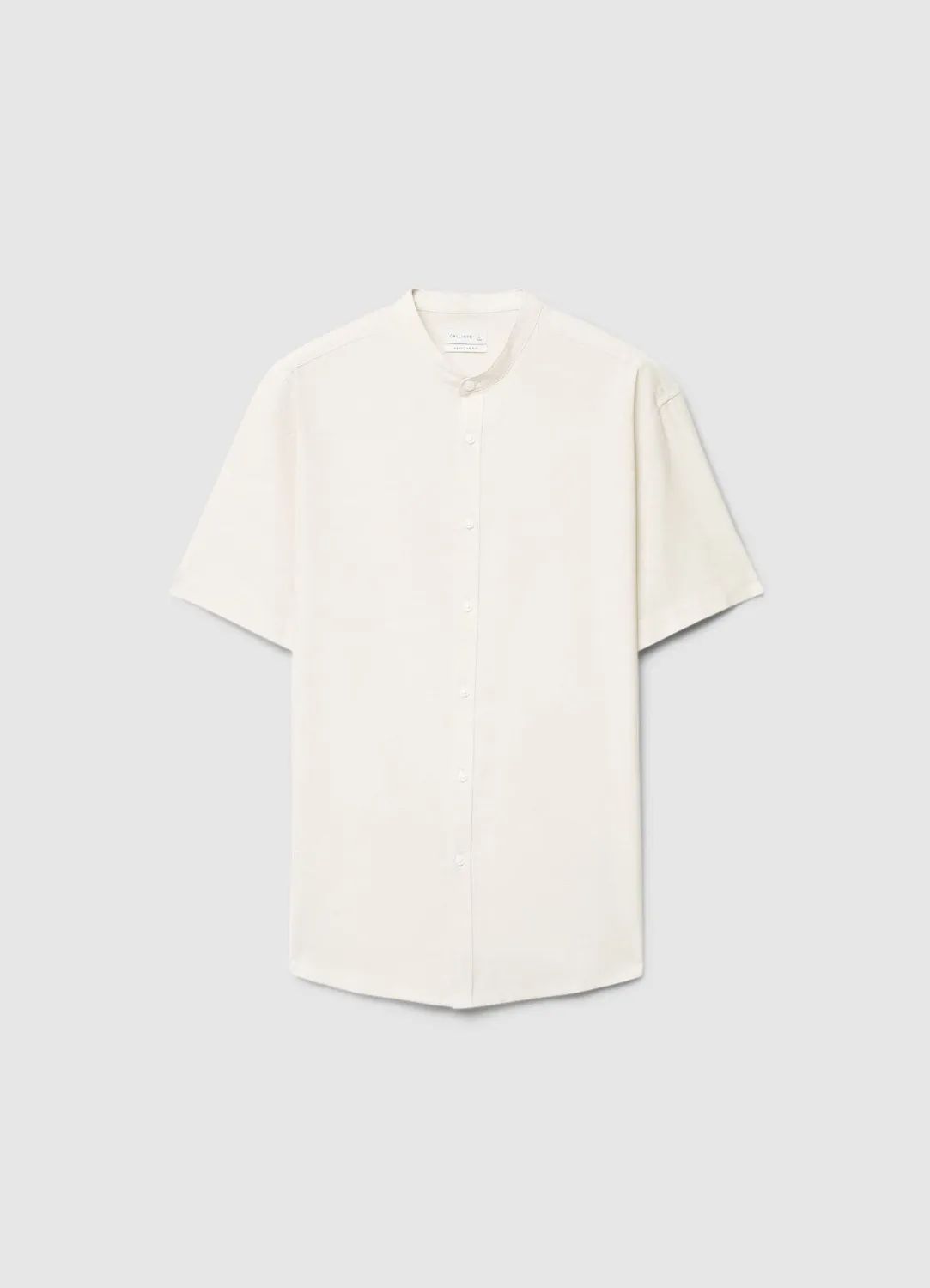 Calliope chemise col mao homme lin manches courtes