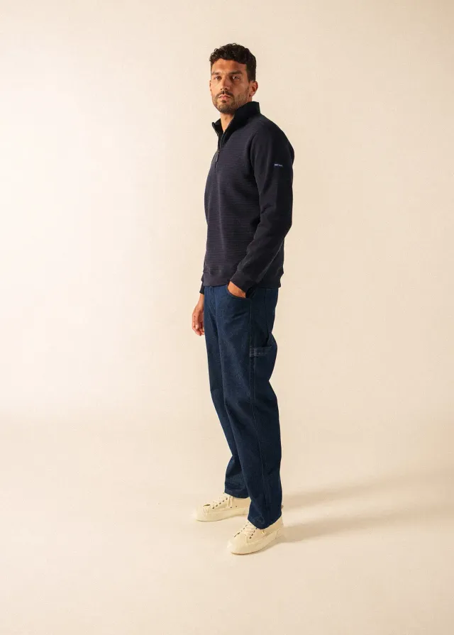 Saint James Malo sweat homme coton navy