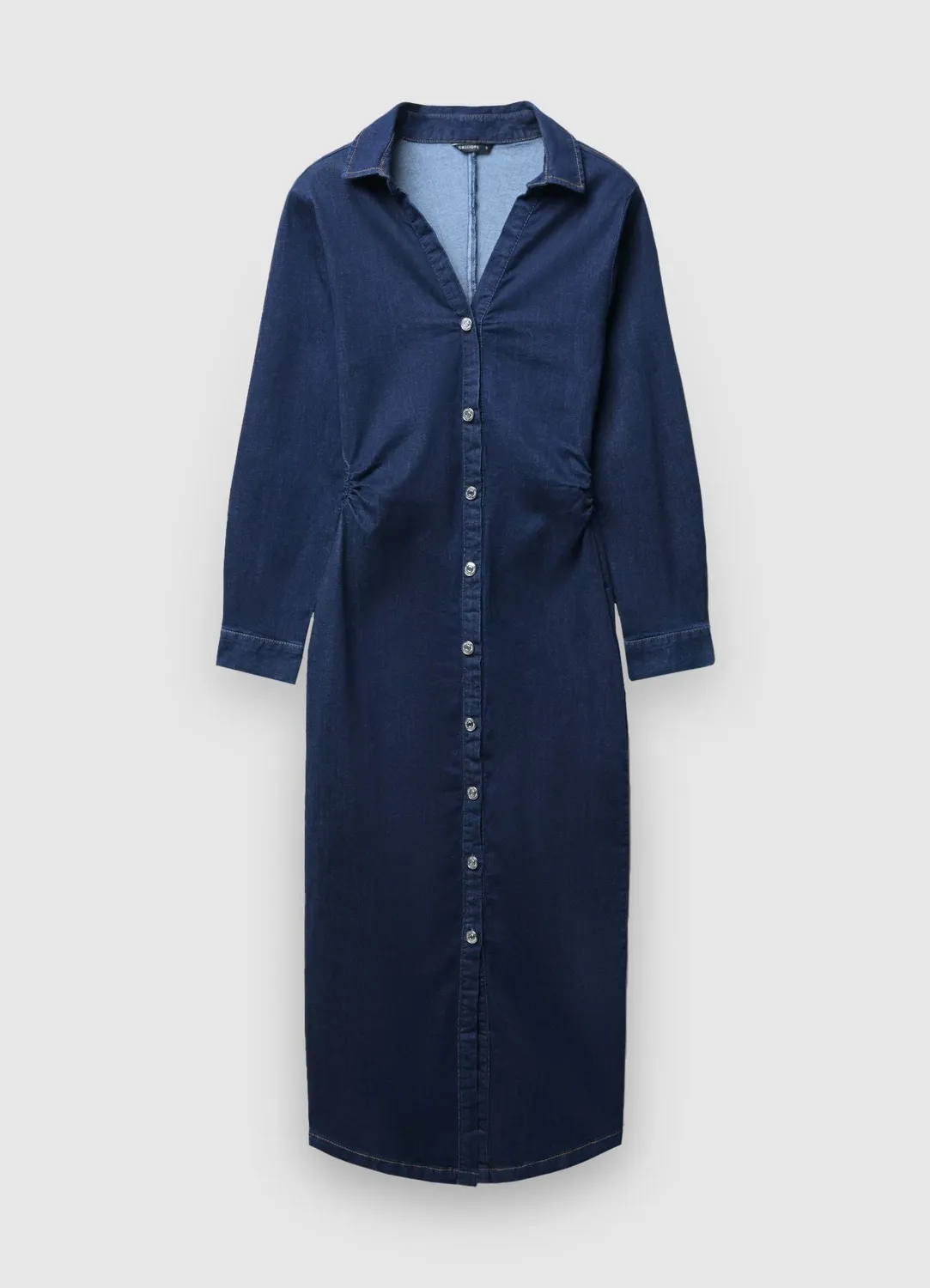 Calliope robe longue en jean chemise boutons