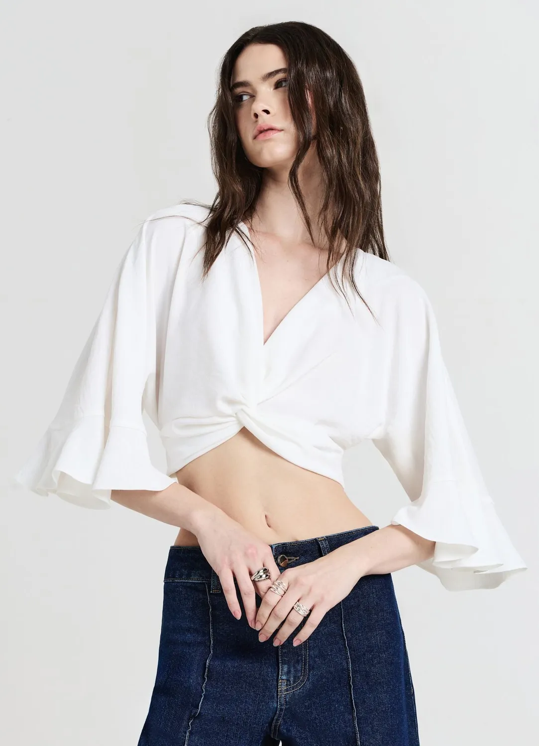 Calliope chemise femme torsadée à volants