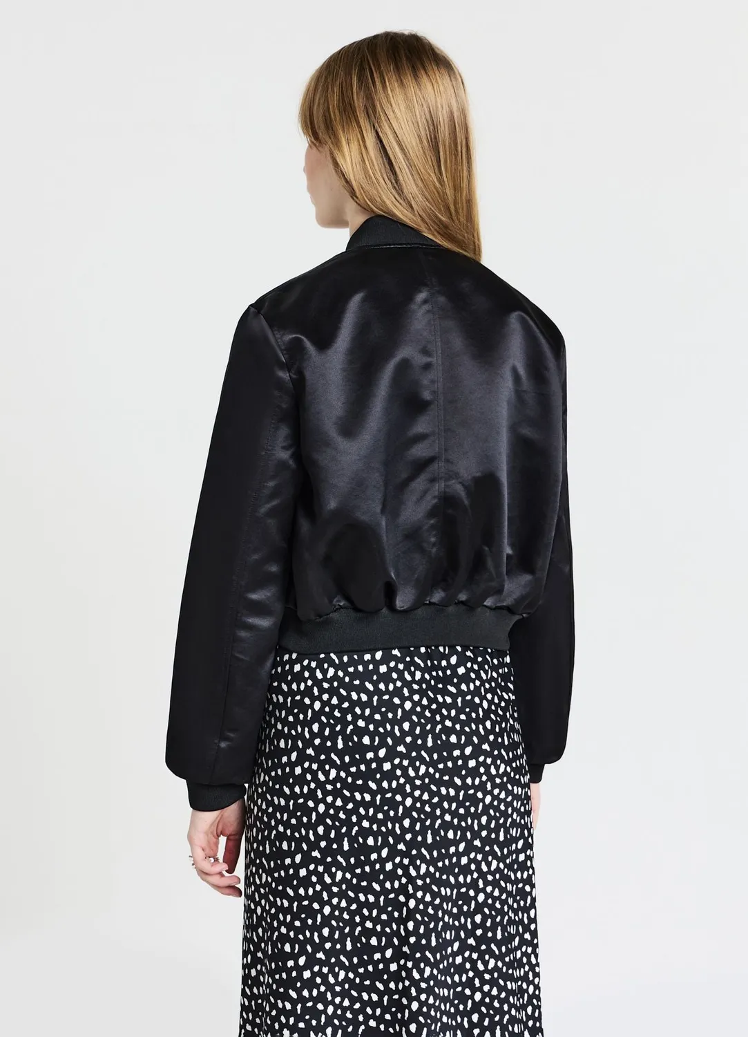 Calliope bomber satin veste femme uni
