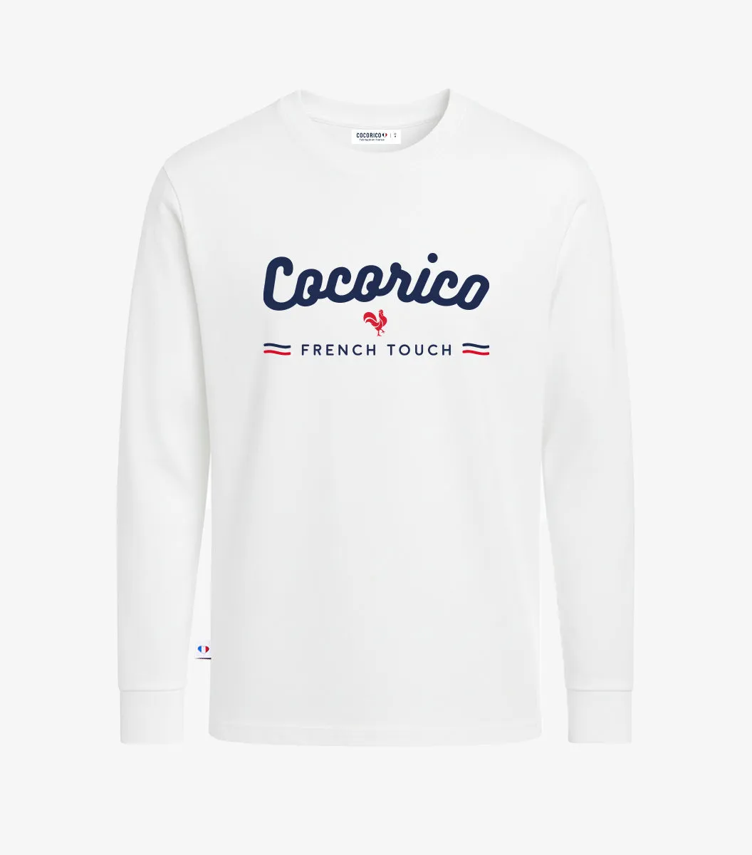 Cocorico French Touch t-shirt manches longues homme blanc coton