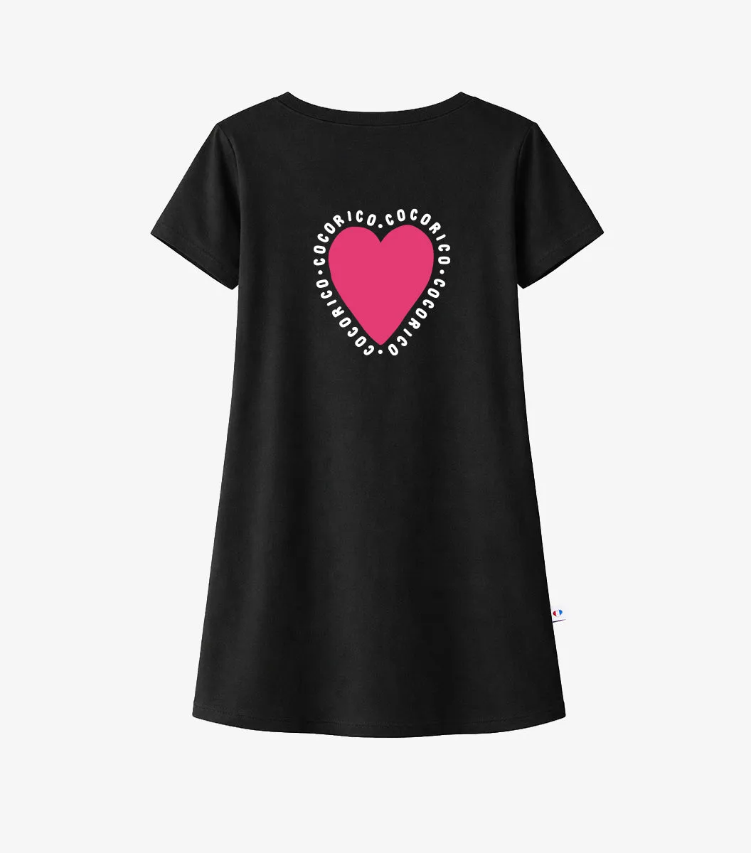 Cocorico Câlin robe de nuit femme noir coton