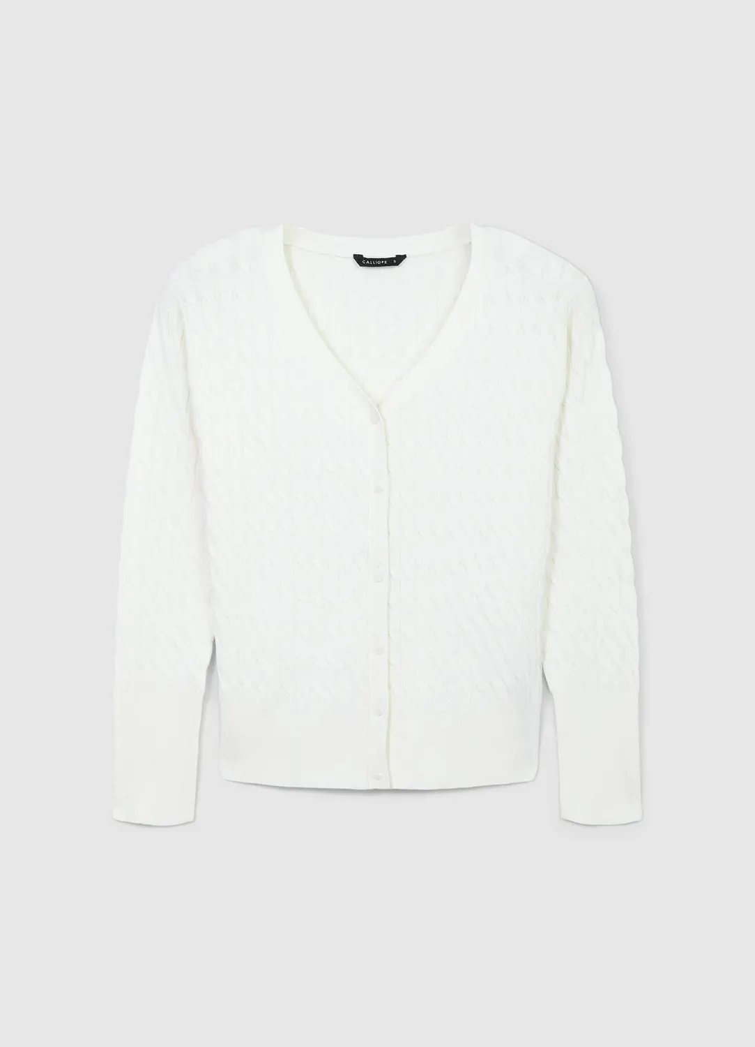 Calliope Cardigan tressé gilet femme col V boutons