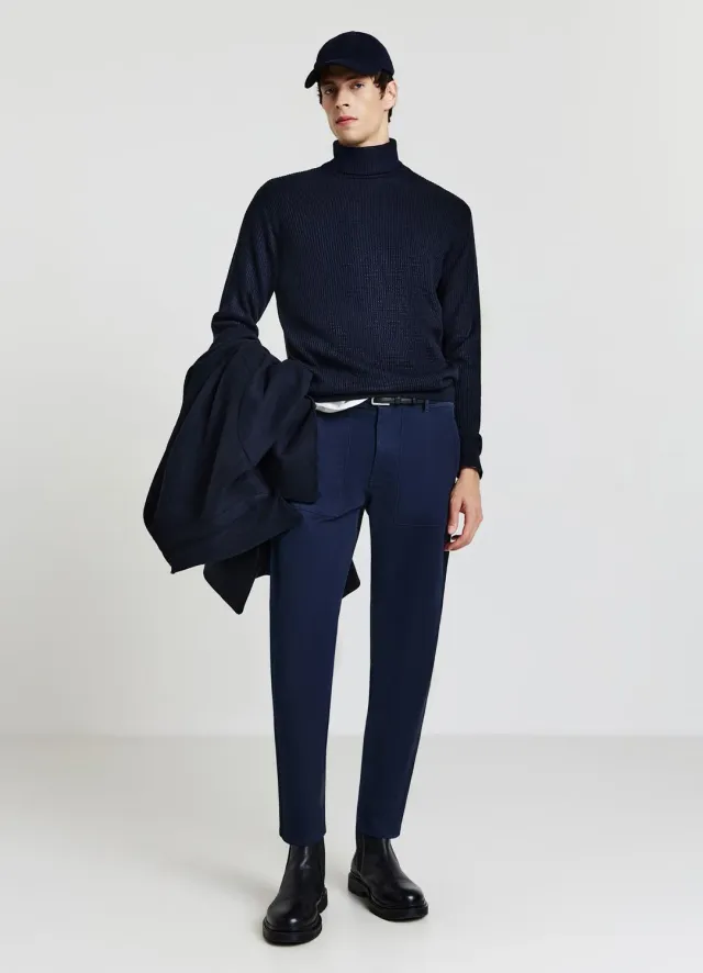 Calliope pull col roulé waffle homme taille L