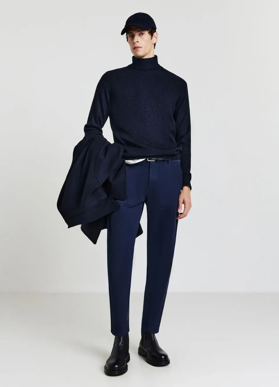 Calliope pull col roulé waffle homme taille L
