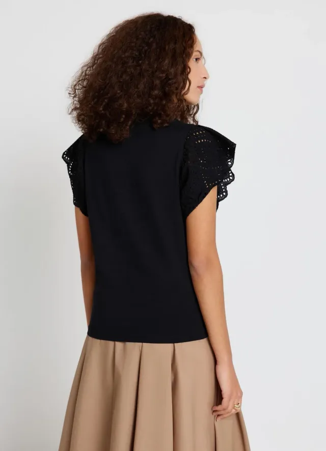 Calliope t-shirt manches volants sangallo femme