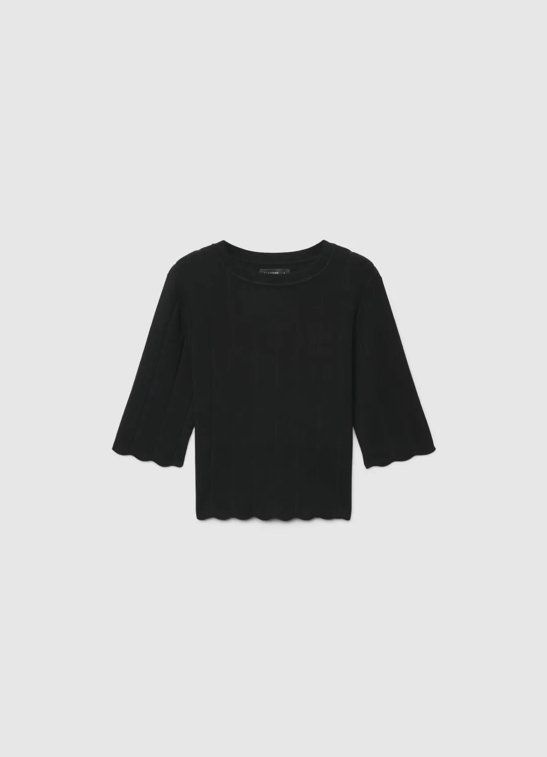 Calliope t-shirt femme côtelé bords ondulés 3/4