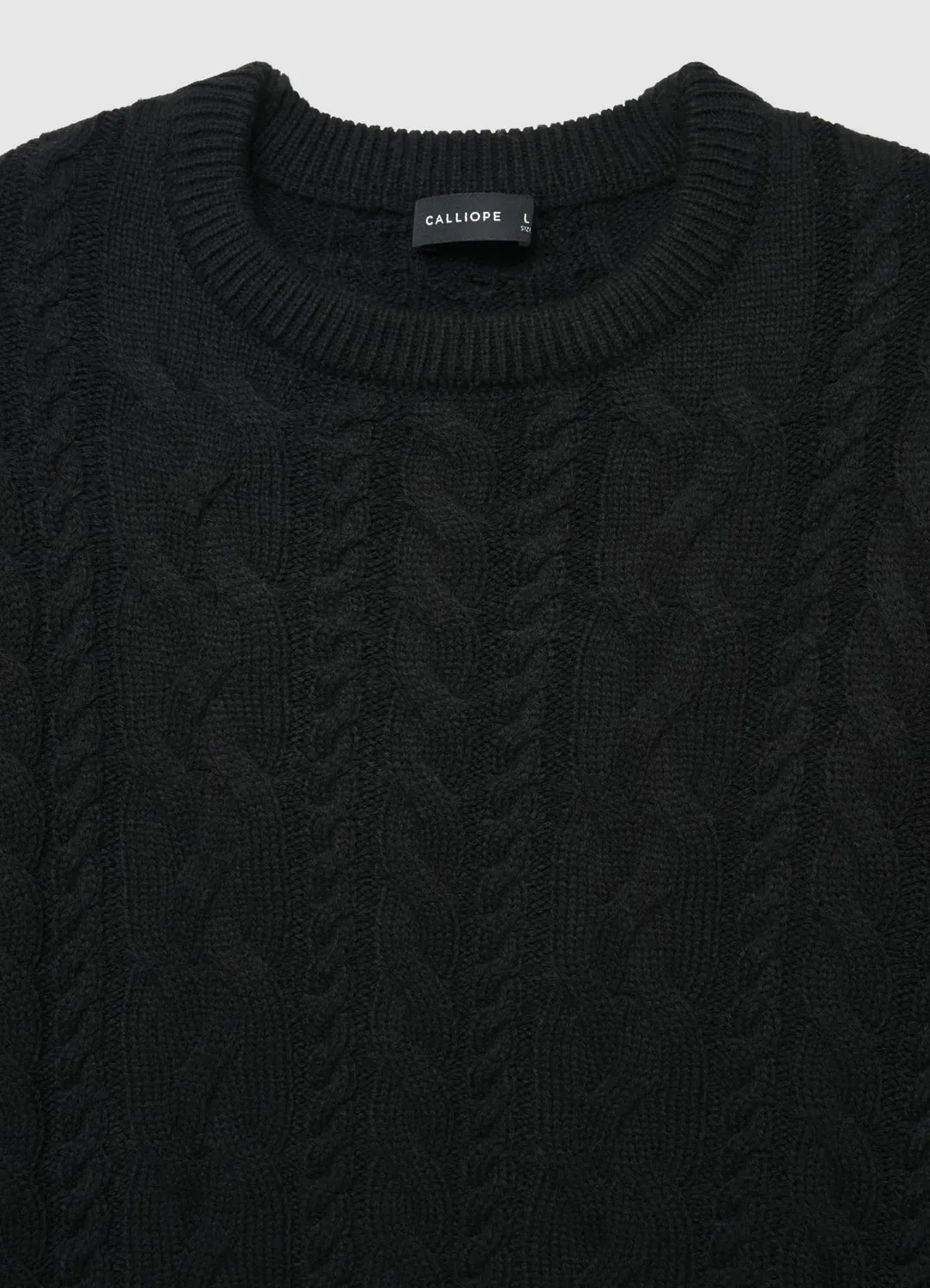 Calliope pull homme col rond torsades manches longues