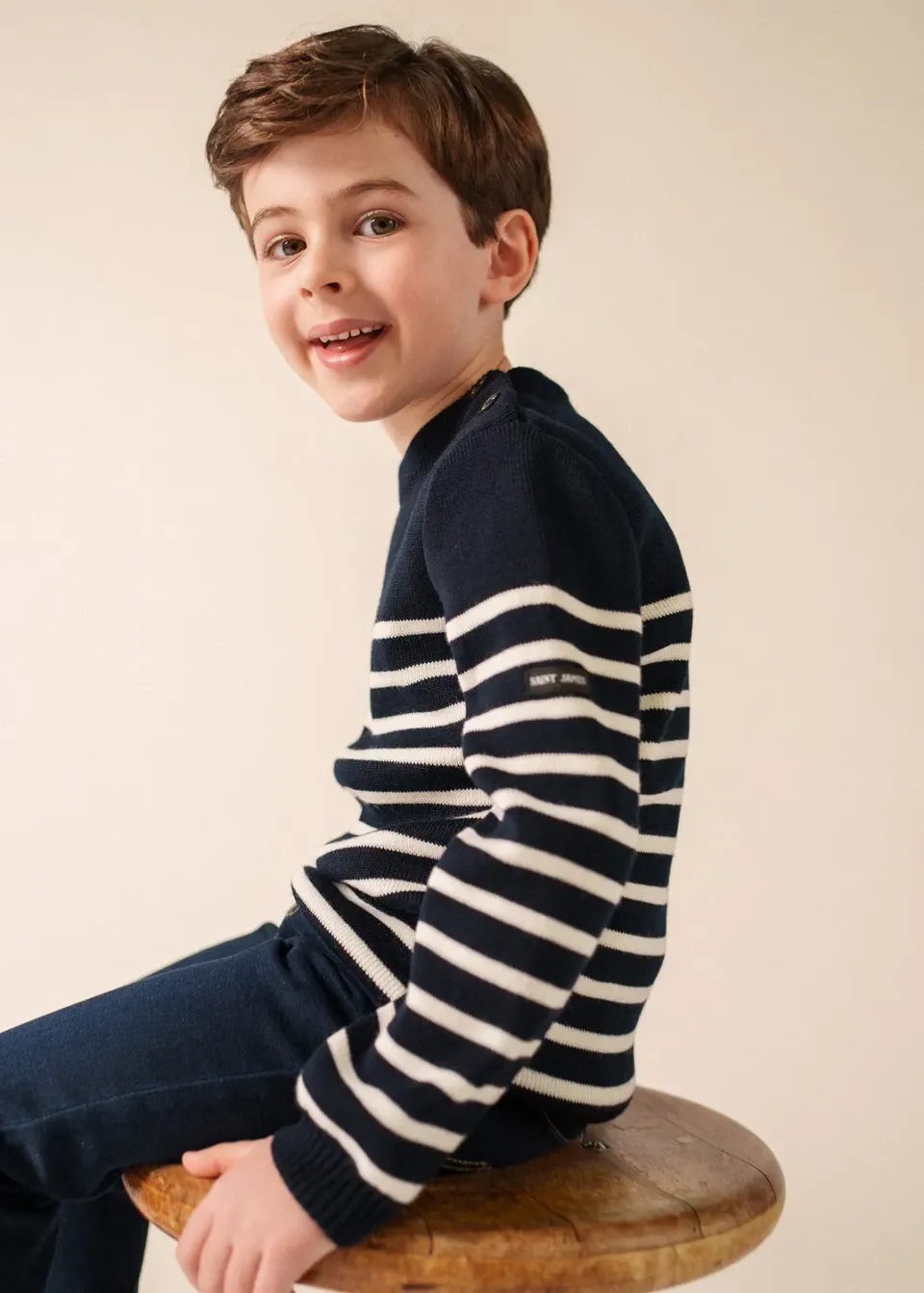 Saint James Moussaillon pull marin enfant navy écume
