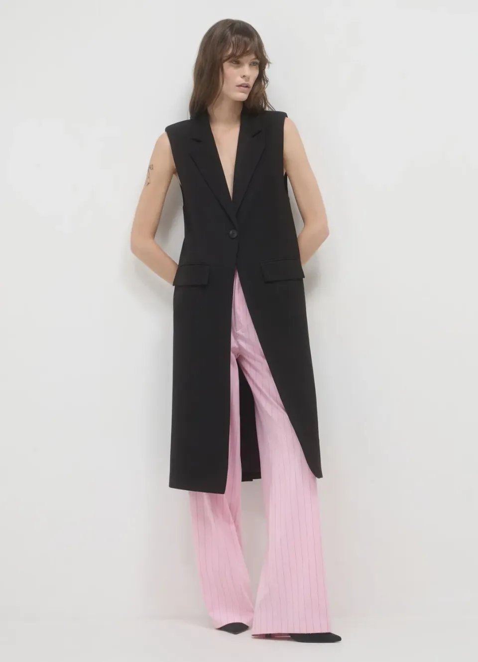 Calliope Smanicato Lungo gilet long femme coupe regular