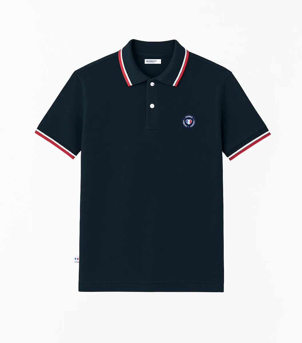 Cocorico Supporter Blason polo homme marine coton