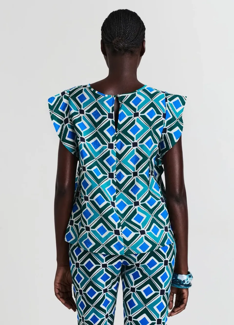 Calliope blouse géométrique femme manches courtes