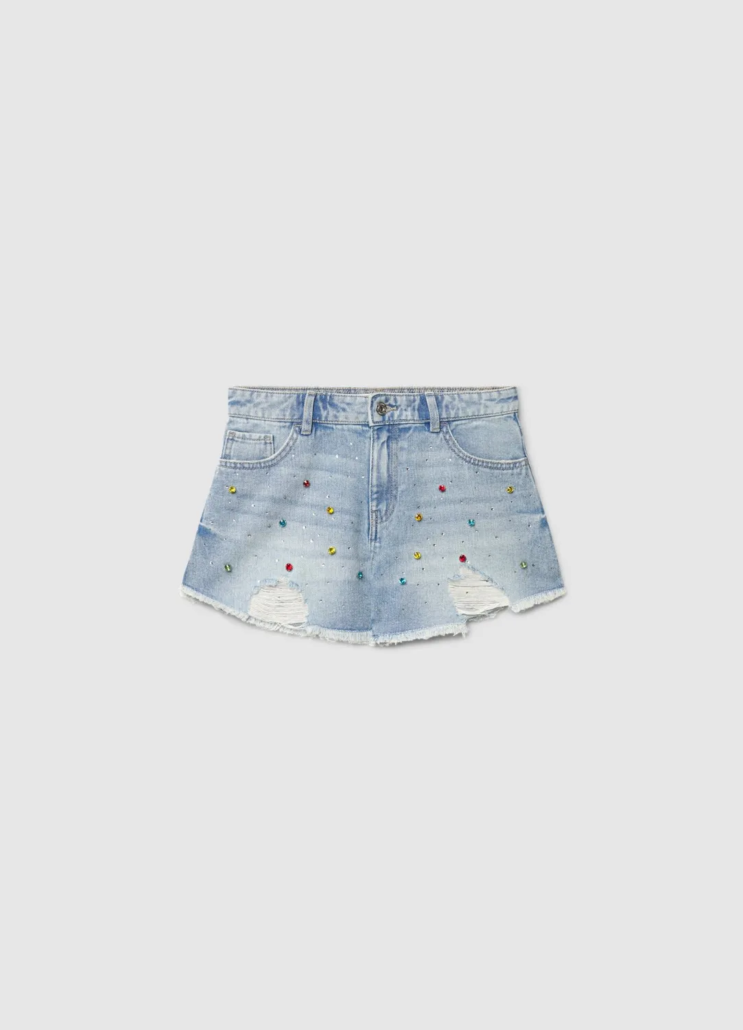 Calliope short mom fille jean déchiré frangé