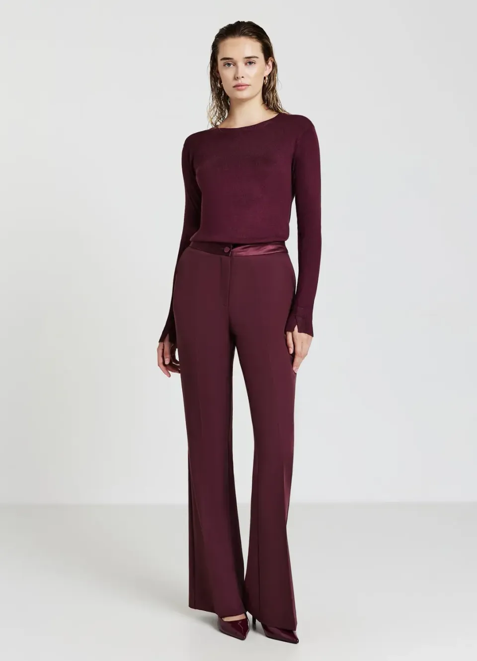 Calliope pull col rond femme manches longues coupe droite