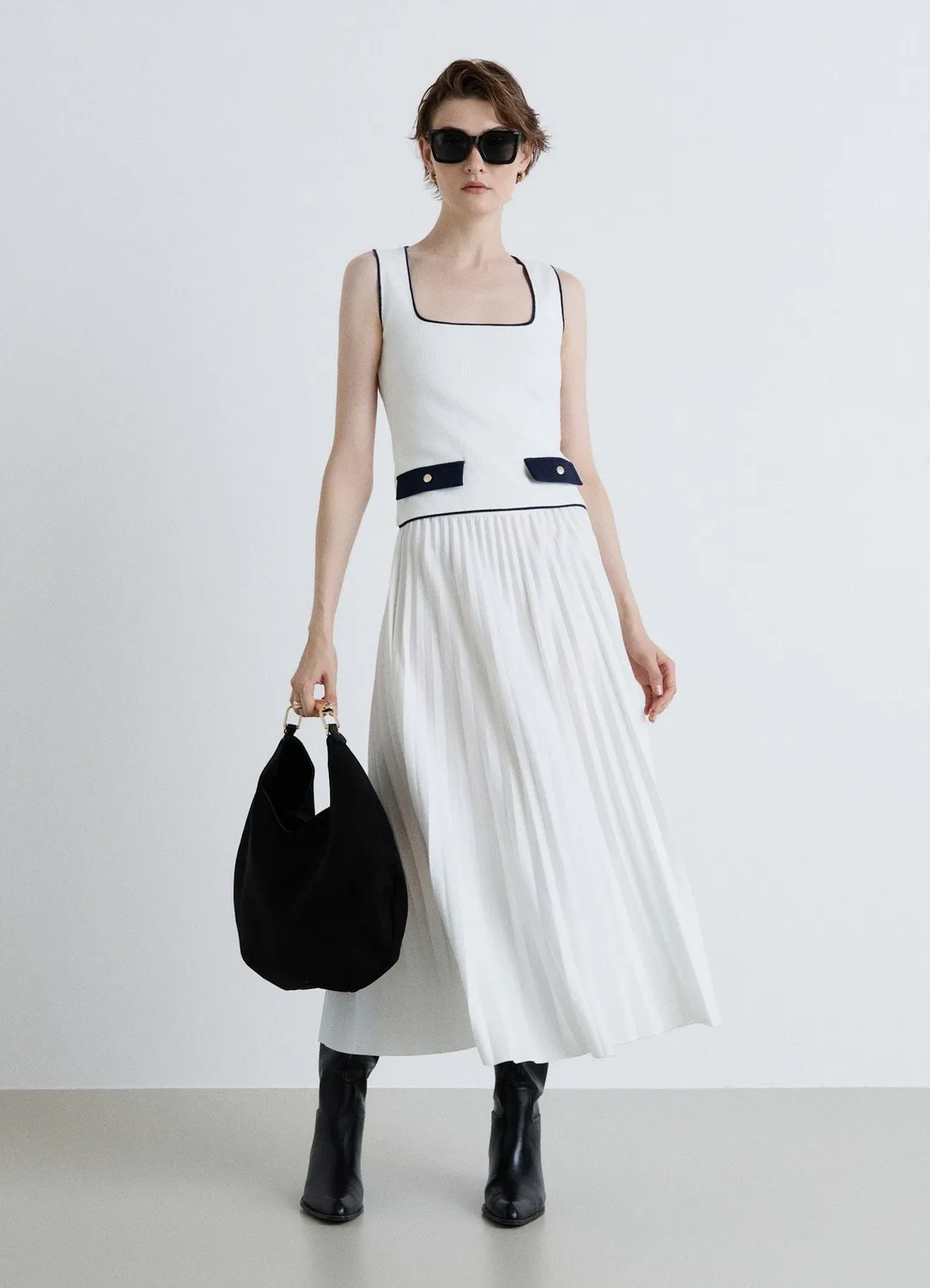 Calliope jupe longue plissée femme taille haute