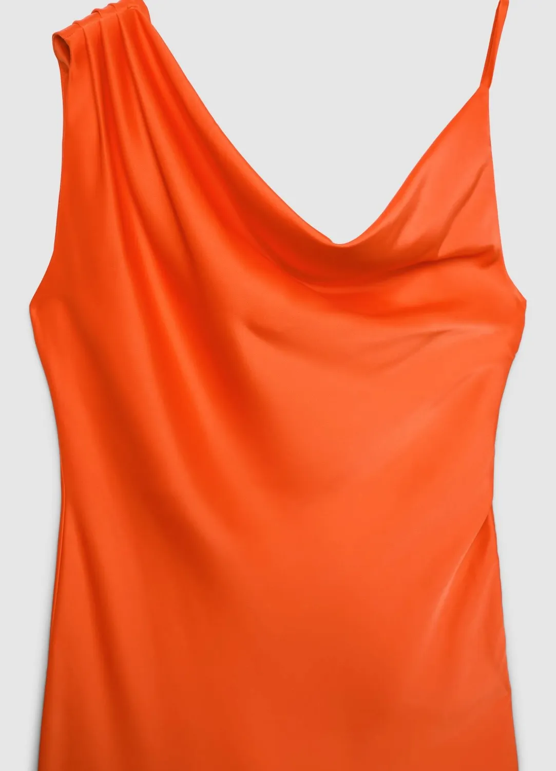 Calliope Robe une épaule robe soirée satinée asymétrique