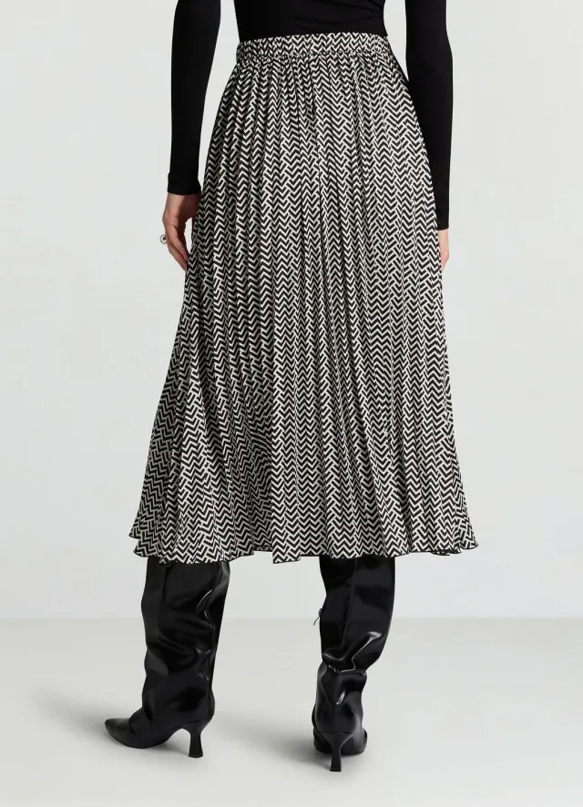 Calliope plissée jupe midi femme imprimé géométrique