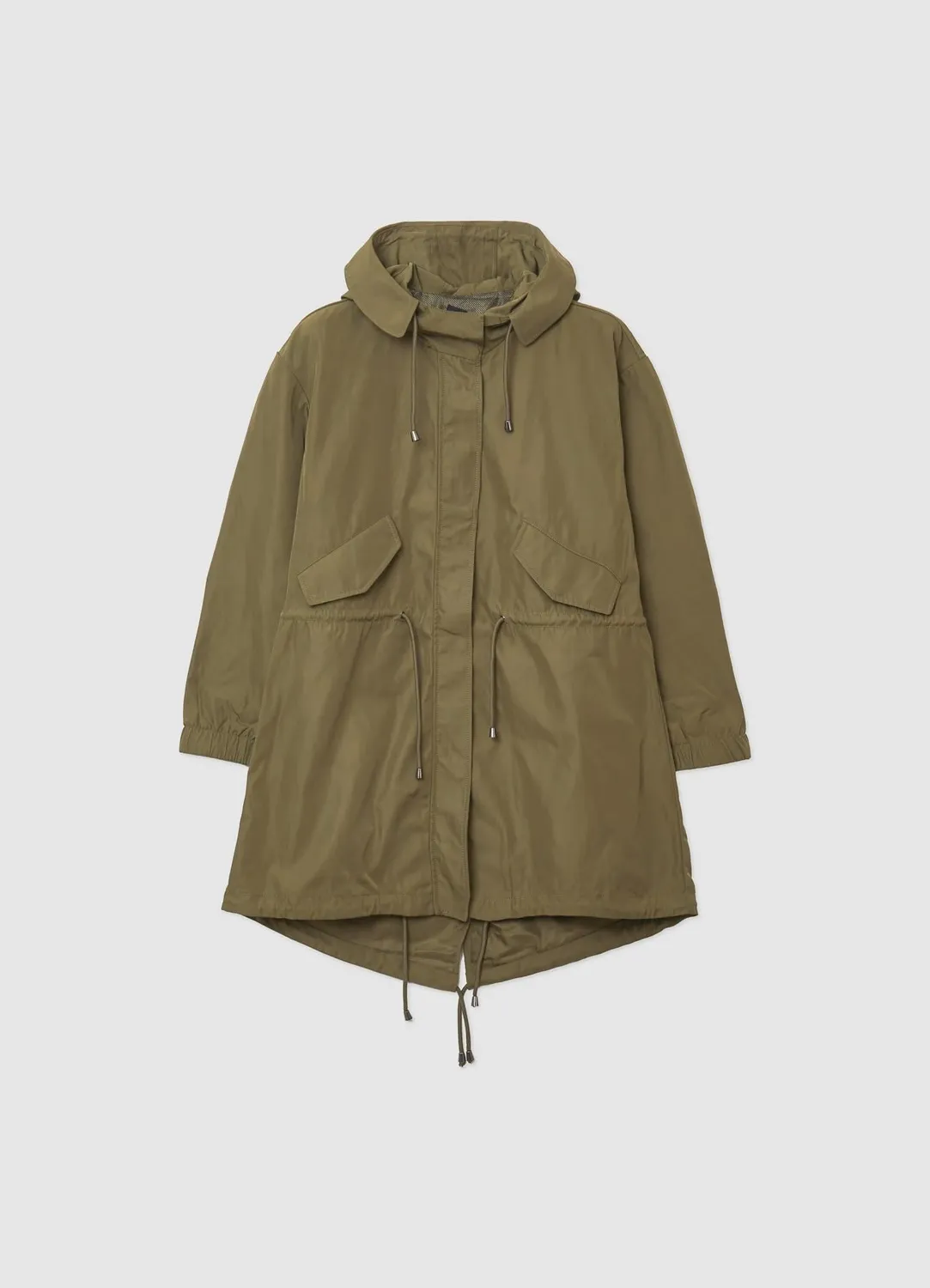 Calliope parka à capuche femme uni taille réglable