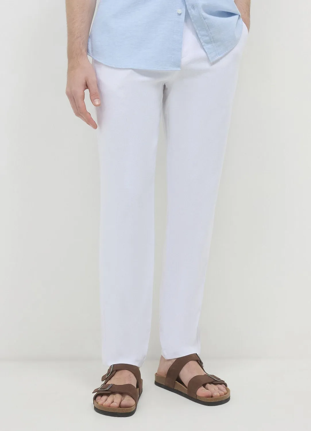 Calliope pantalon chino homme lin coupe droite