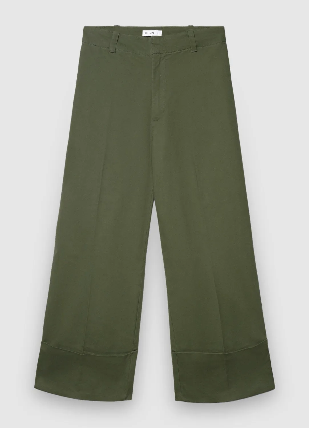 Calliope pantalon chino femme uni revers