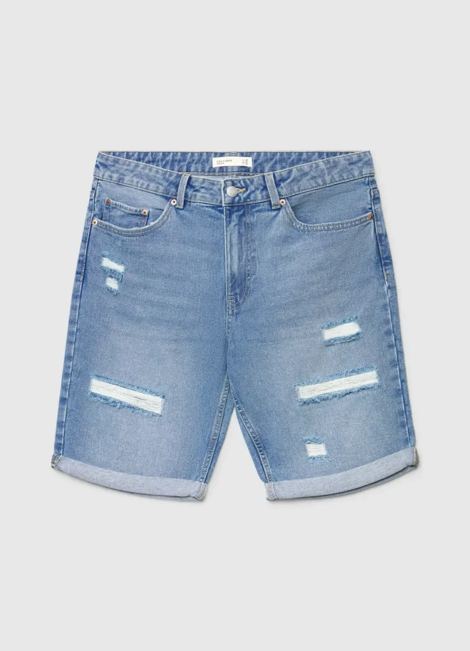 Calliope short jean à trous homme ourlet revers