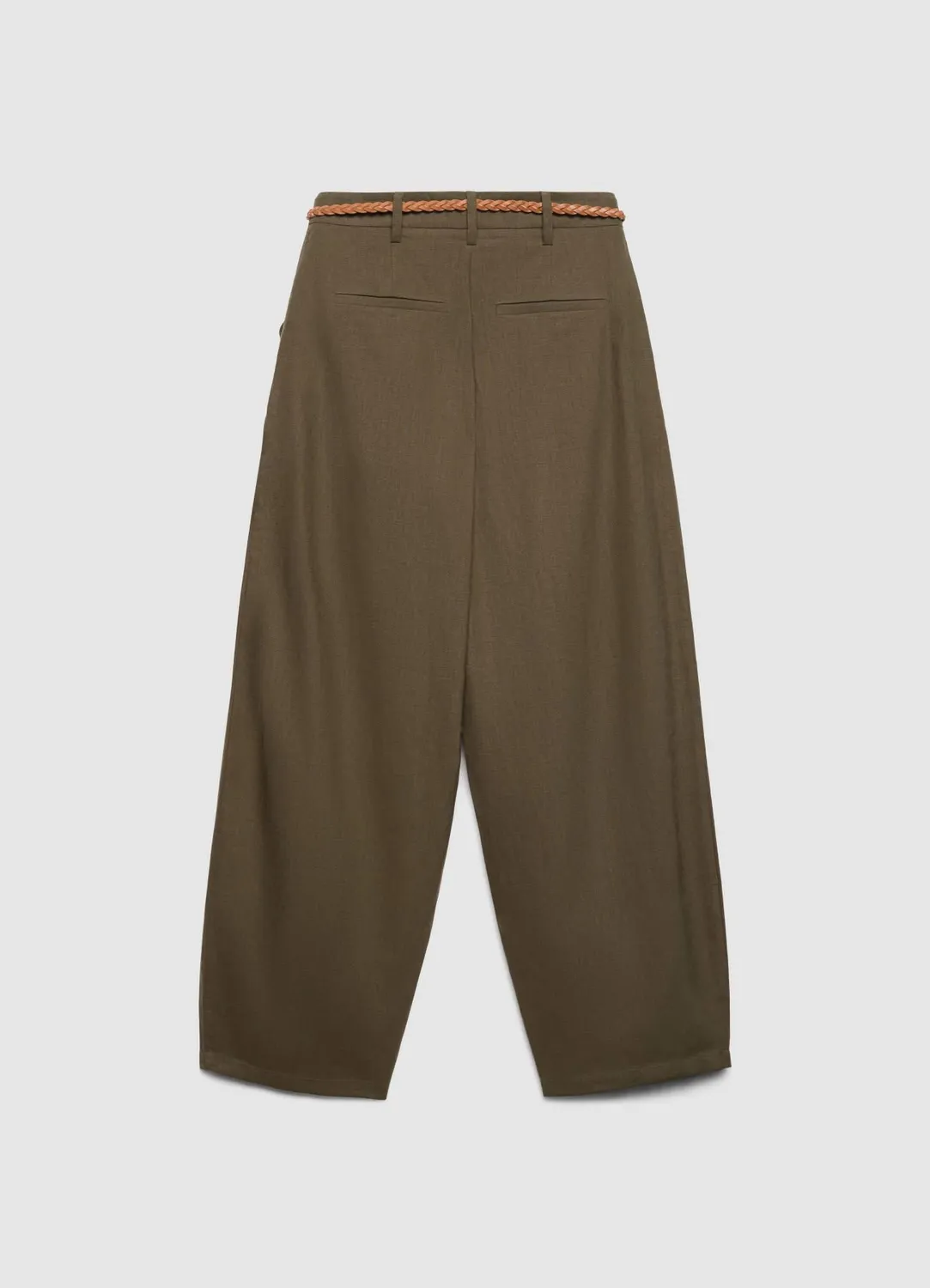 Calliope Balloon pantalon femme taille haute ceinture tressée