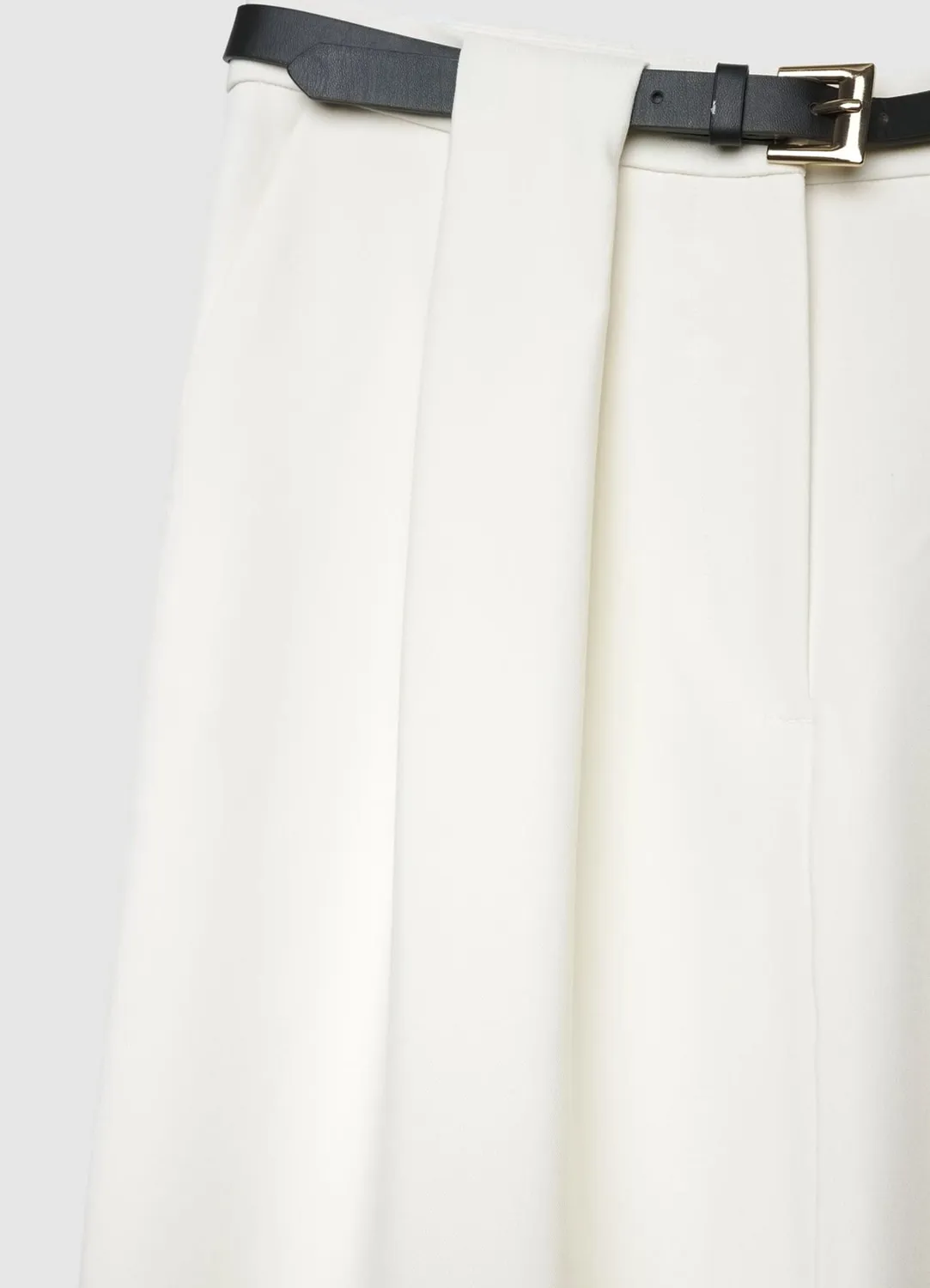 Calliope Pantalon Palazzo Plissé femme large avec ceinture