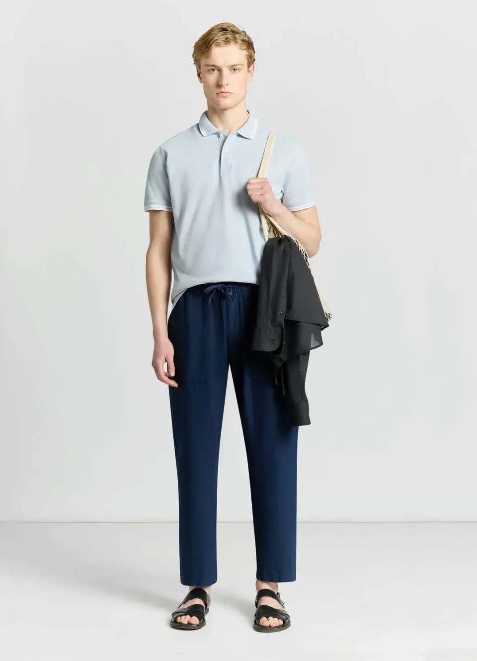 Calliope jogger lin pantalon homme taille élastique