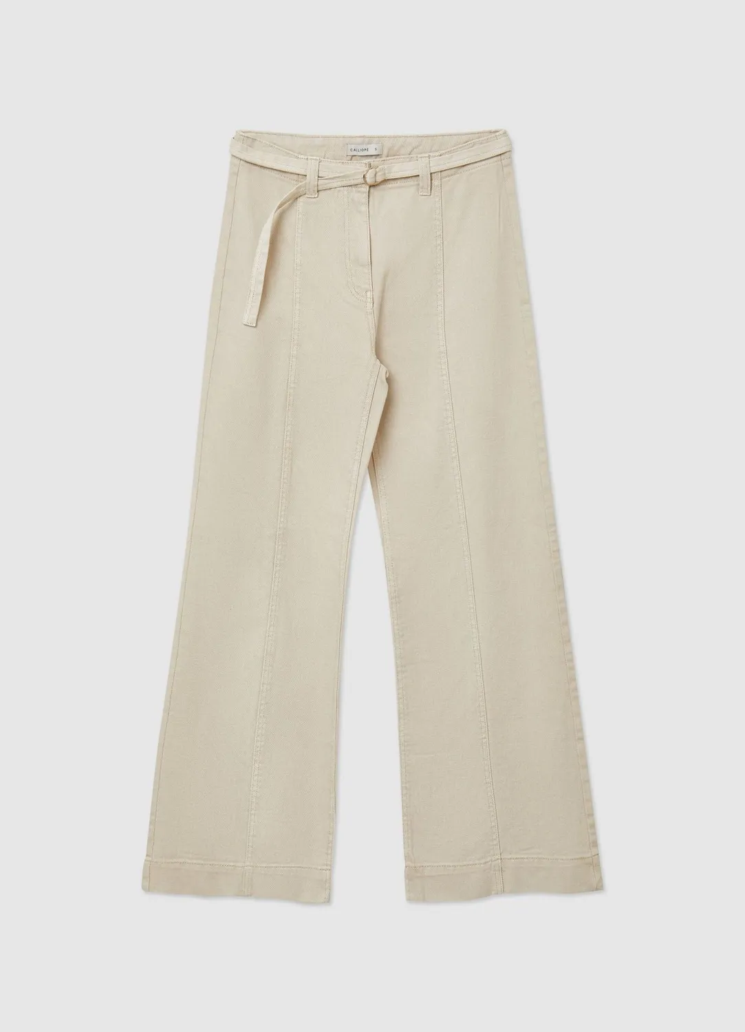 Calliope Pantalon palazzo femme coton ceinture