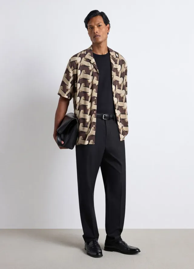 Calliope Chemise Imprimée Homme Manches Courtes