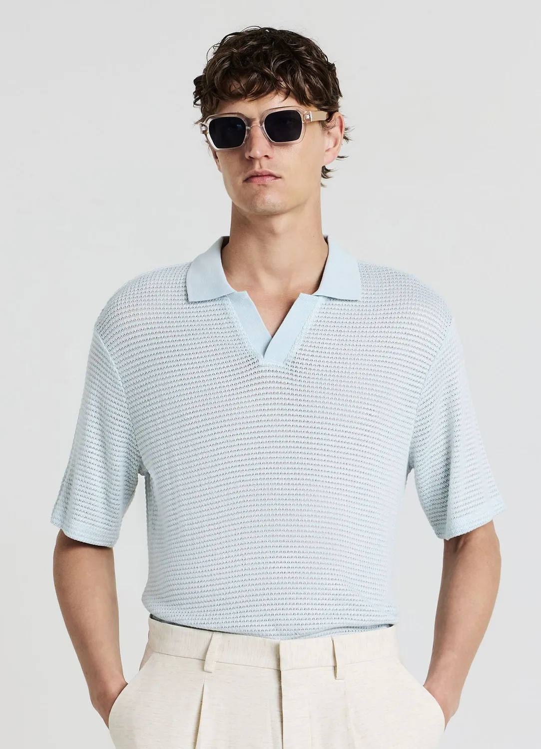 Calliope polo homme ajouré manches courtes