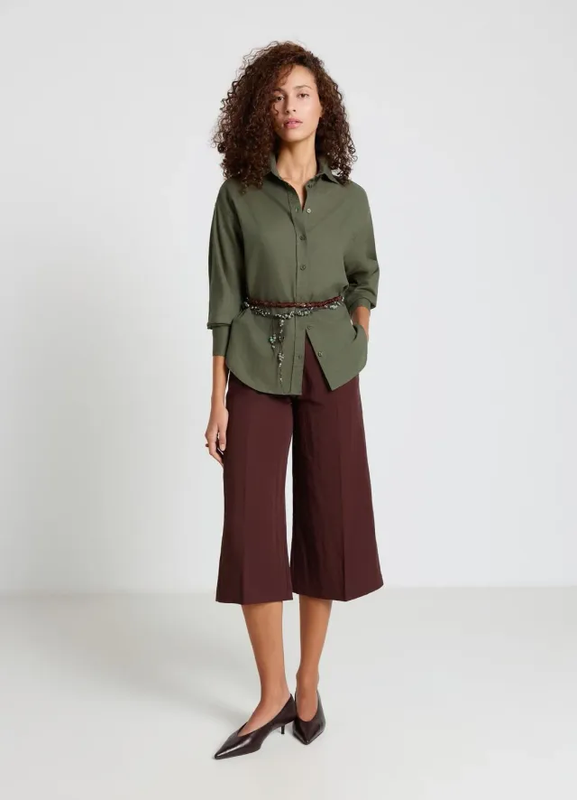 Calliope chemise unie lin femme regular manches longues