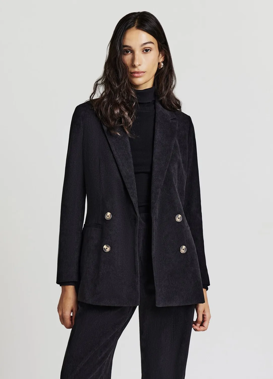 Calliope veste double-boutonnage effet velours femme