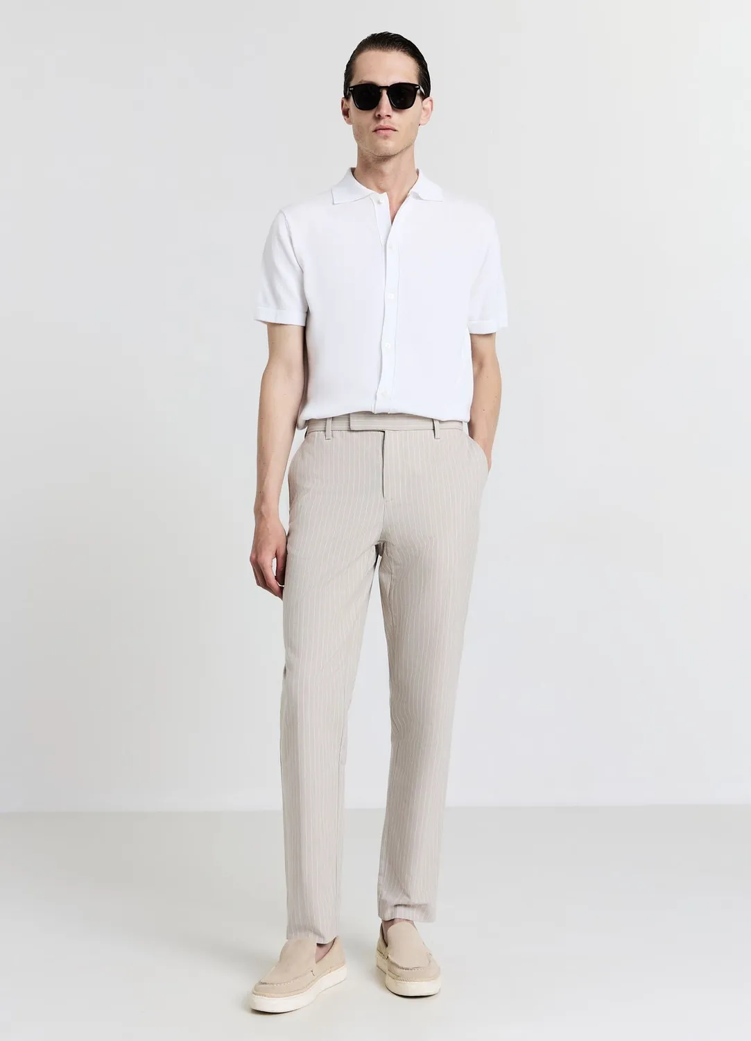 Calliope pantalon rayé homme coton