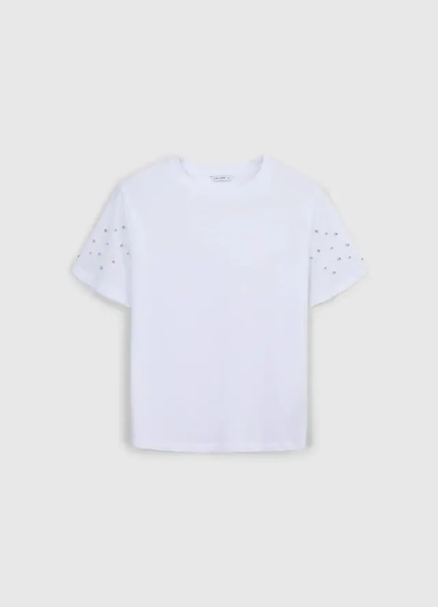Calliope t-shirt strass col rond coton femme regular