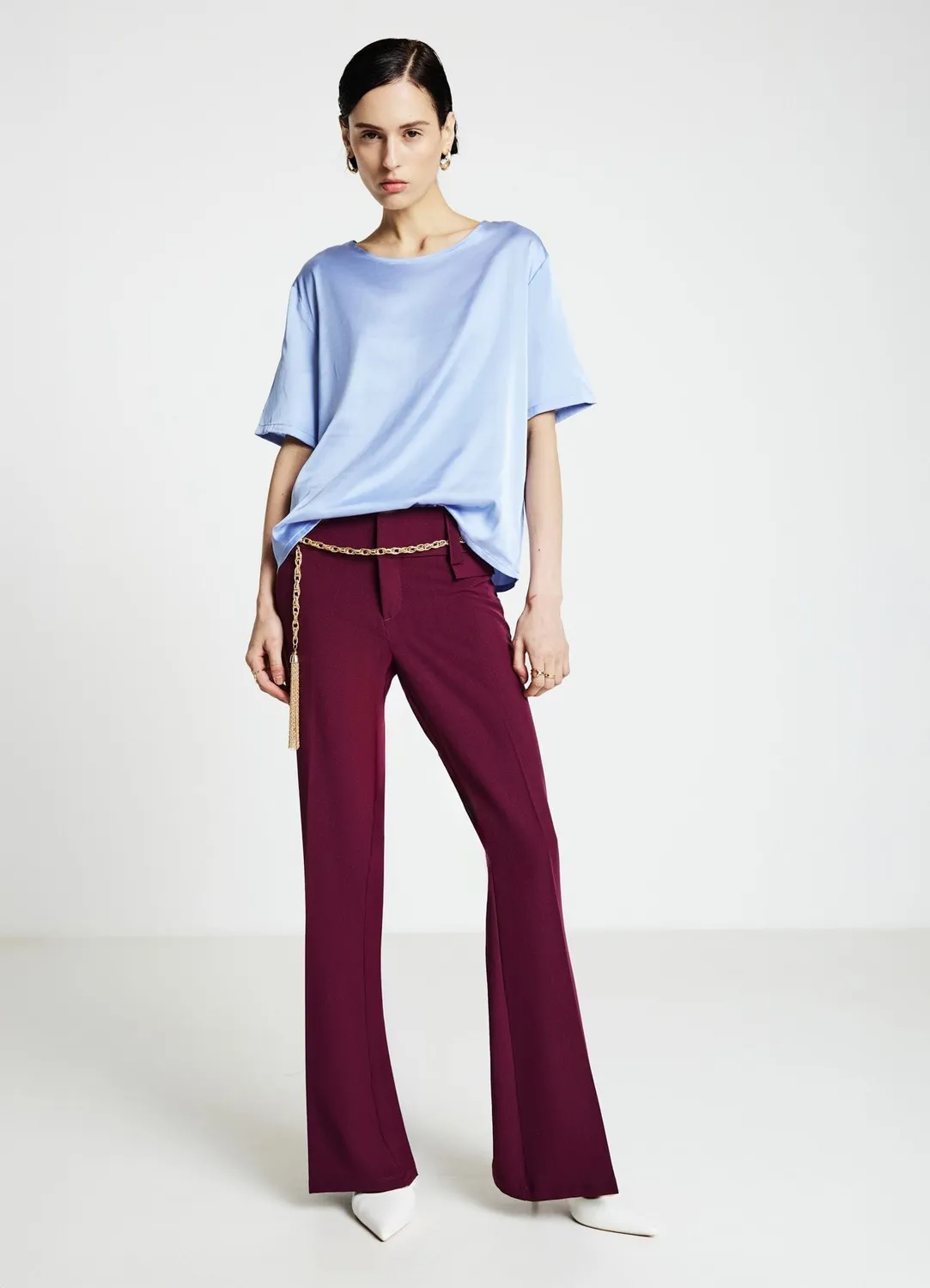 Calliope t-shirt satiné femme col rond uni