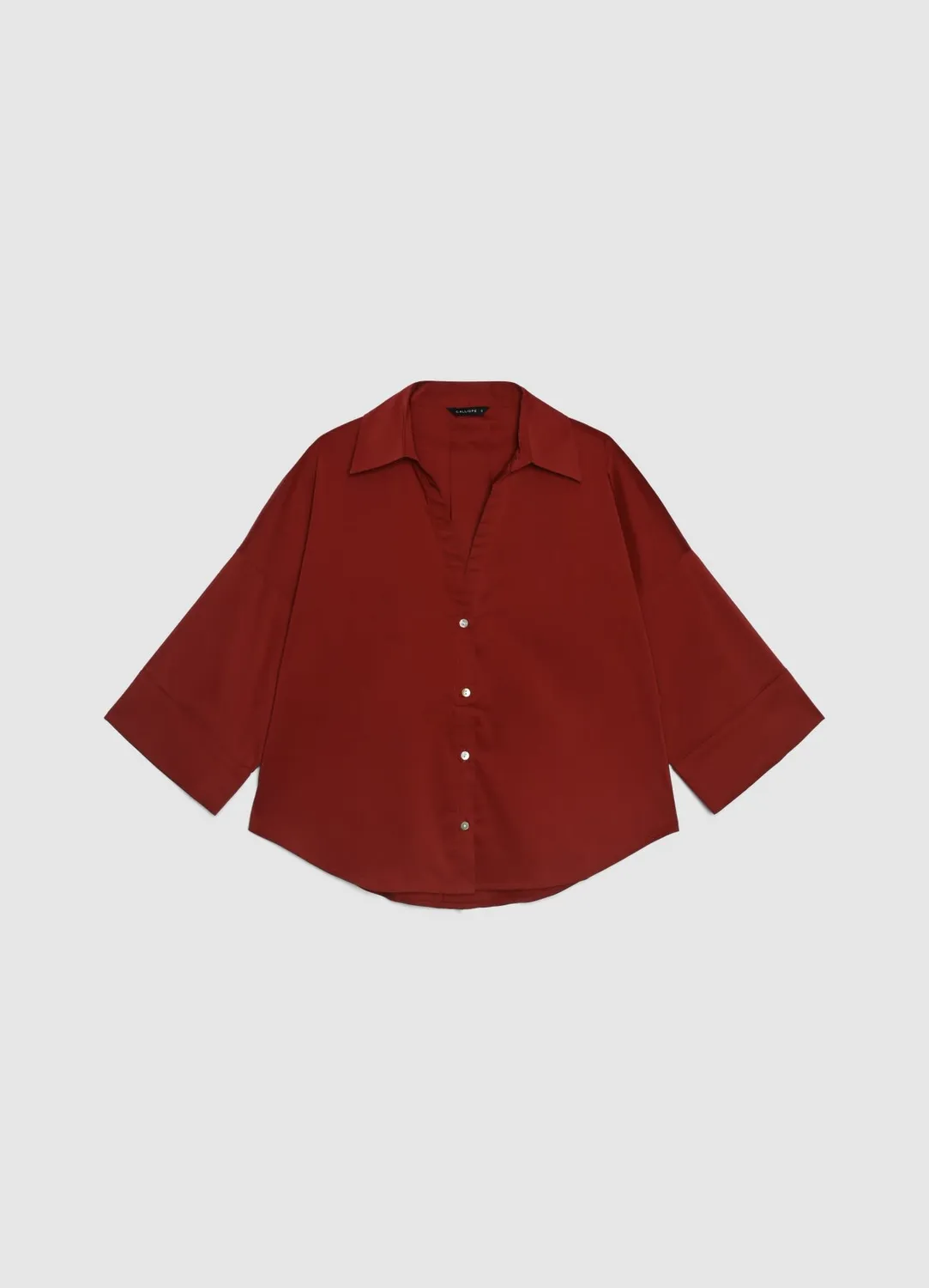 Calliope chemise femme col V unie ample