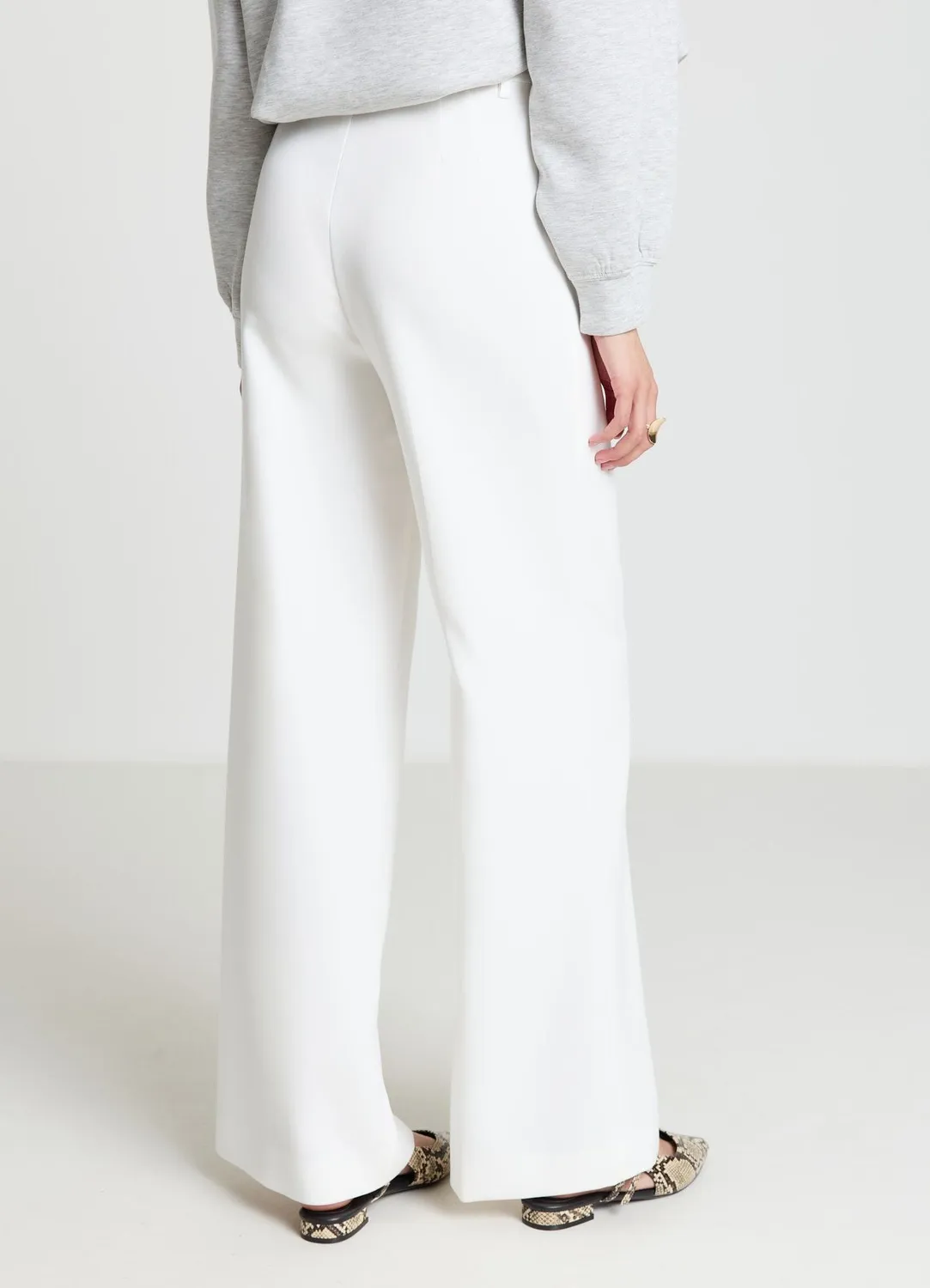 Calliope pantalon palazzo sans poches femme uni coupe large