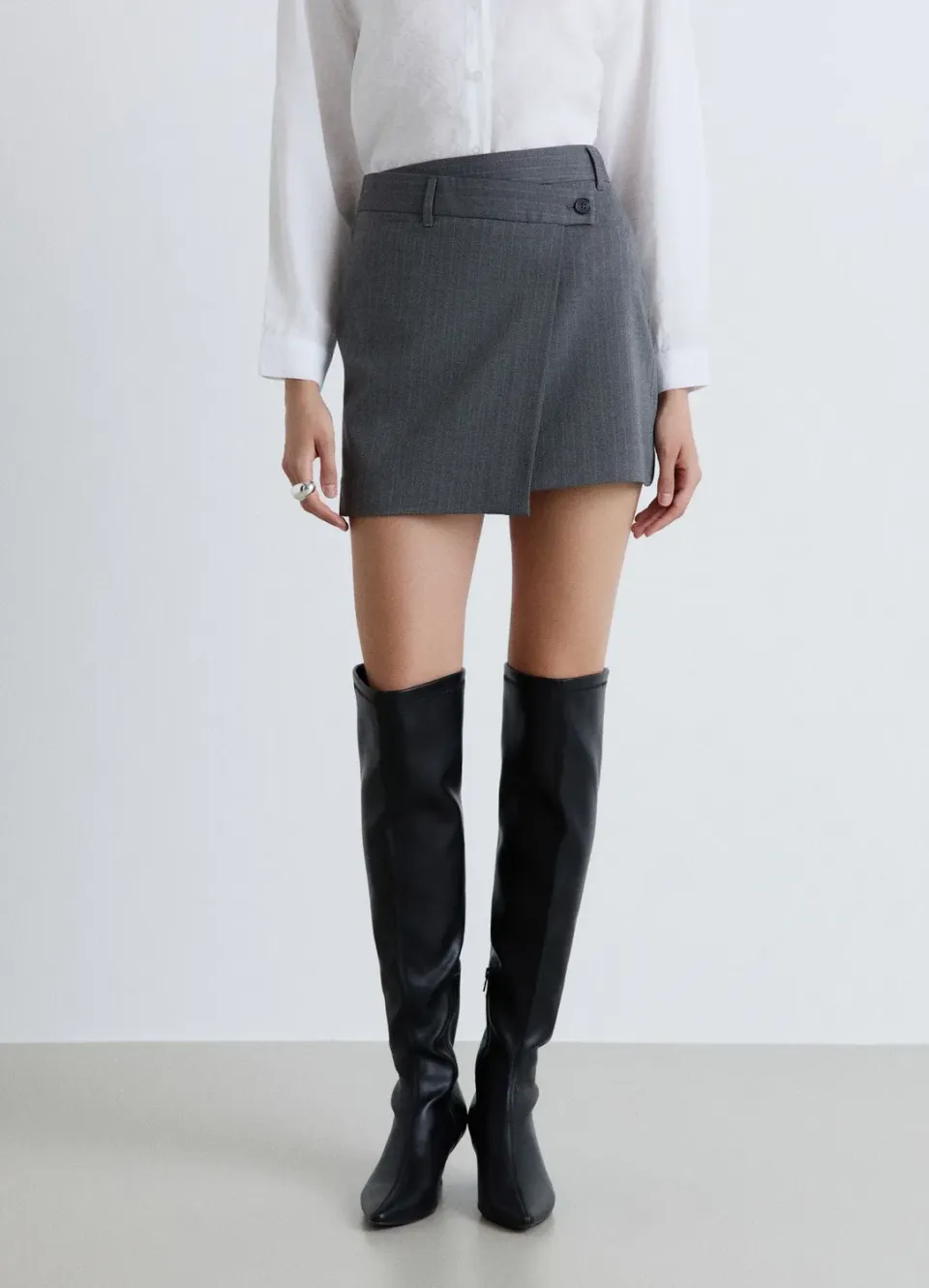 Calliope jupe mini portefeuille rayures femme