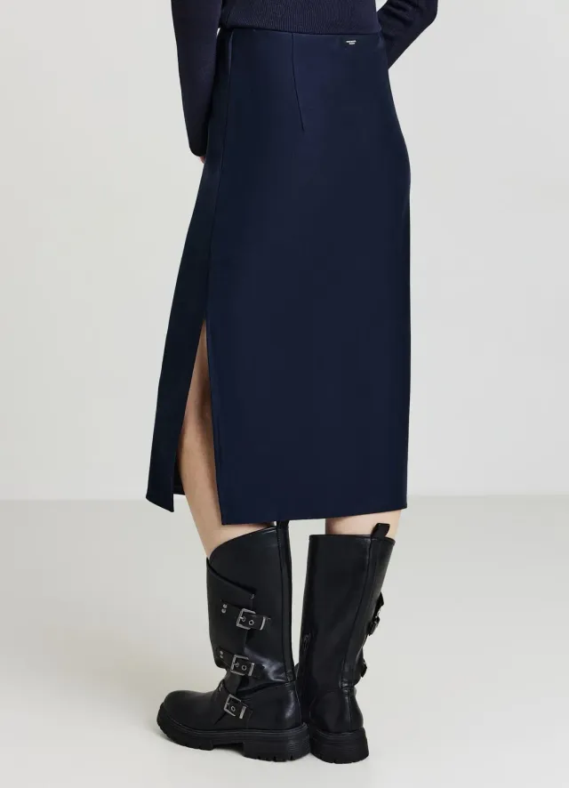 Calliope jupe midi fendue femme ajustee