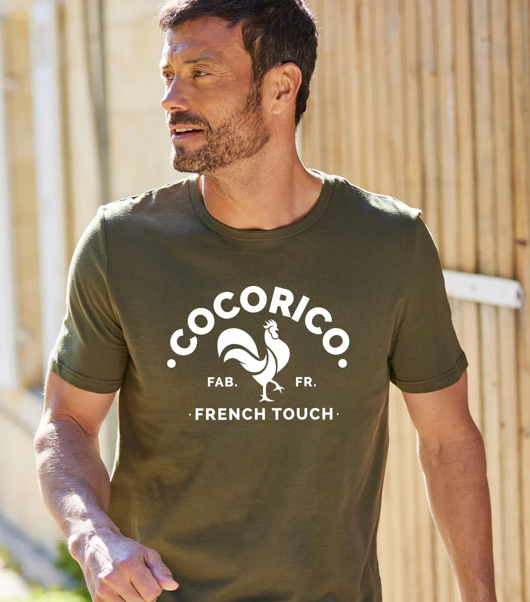 Cocorico Coq Français Kaki t-shirt homme coton